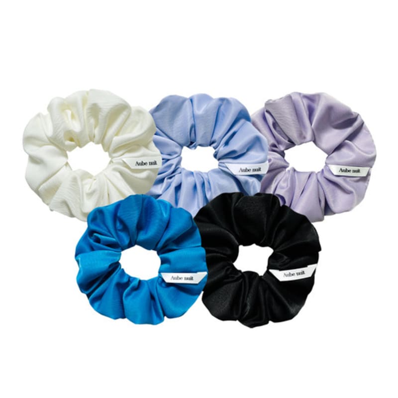 Aube Nuit L Line Luminous Black Hair Scrunchie M