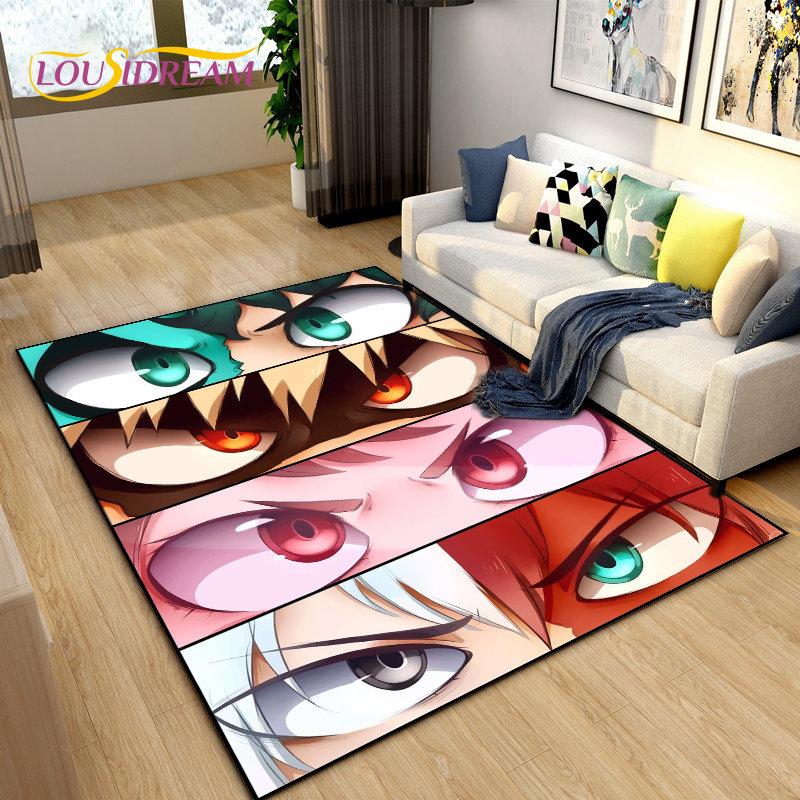 My Hero Academia, Japan Anime Area Koberec,Koberec Koberec do obývacího pokoje Ložnice Pohovka Dekorace rohožky, Protiskluzová podložka pro děti na hraní