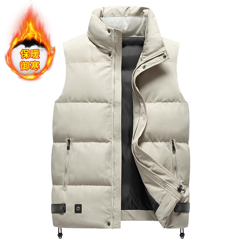 Feather Rong Cotton Vest Men Wish European and American Sleeveless Vest Couple Thickened Warm Jacket Vest