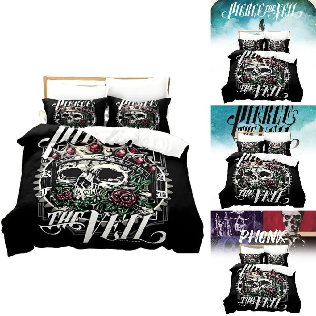 Pierce The Veil 3piece Comforter Cover Set With Cotton Texture For Bedroom