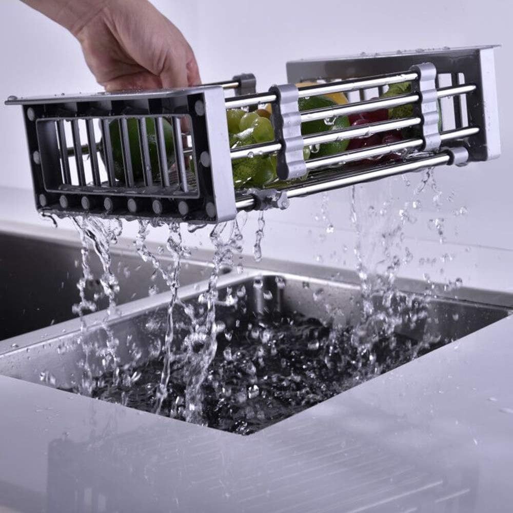 Multipurpose Dish Organizer Stainless Steel Sink Cleaning Basket Dish Drying Rack Fruits