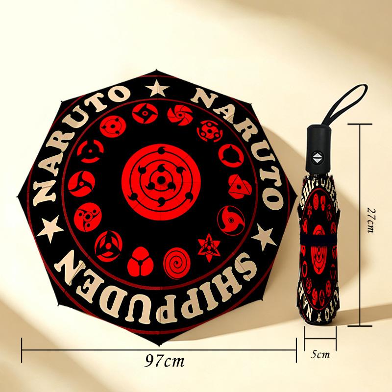Naruto Seal 8 Ribs 3Fold Black Glue Uv Protection Umbrella Sun Protection Rainproof Compact Folding Umbrella For Travel Daily Use C923240