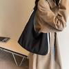 Large Capacity Urban Chic Canvas Tote Bag For Spring/summer 2024 Commuting Korean Style Black