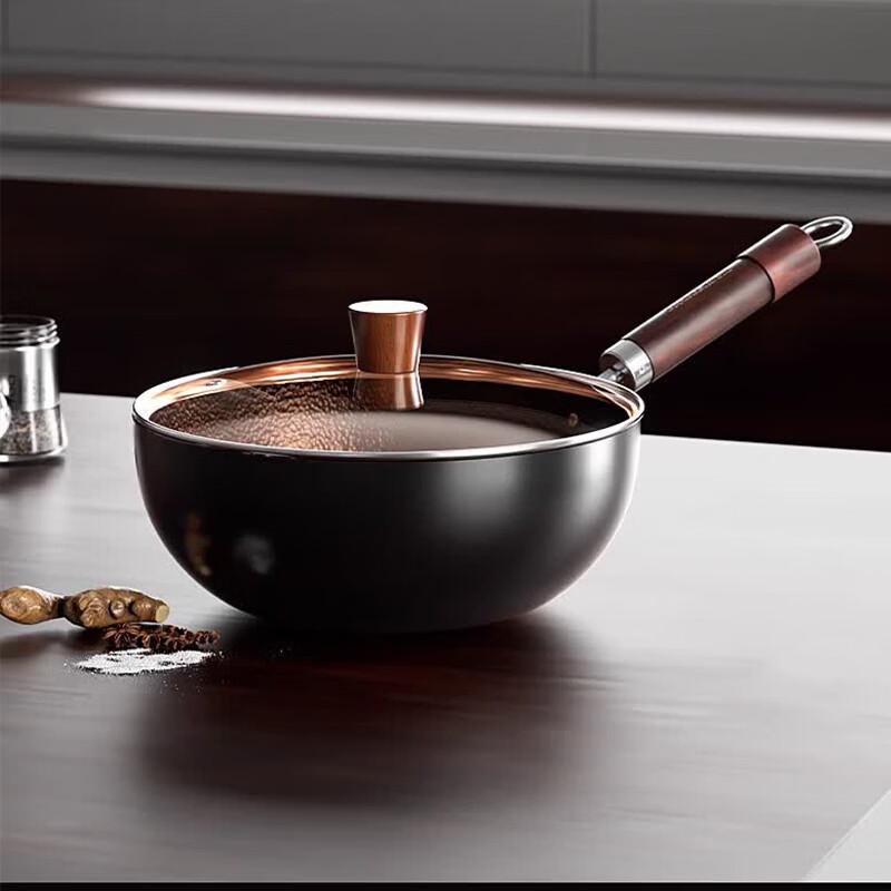 DUMIK Solo Dining 24cm Hammered Iron Wok