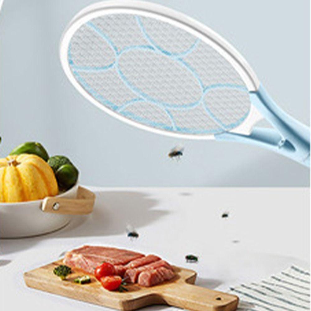2-in-1 Electric Mosquito Swatter USB Rechargeable Mosquito Killer Lamp Fly Swatter  Insect