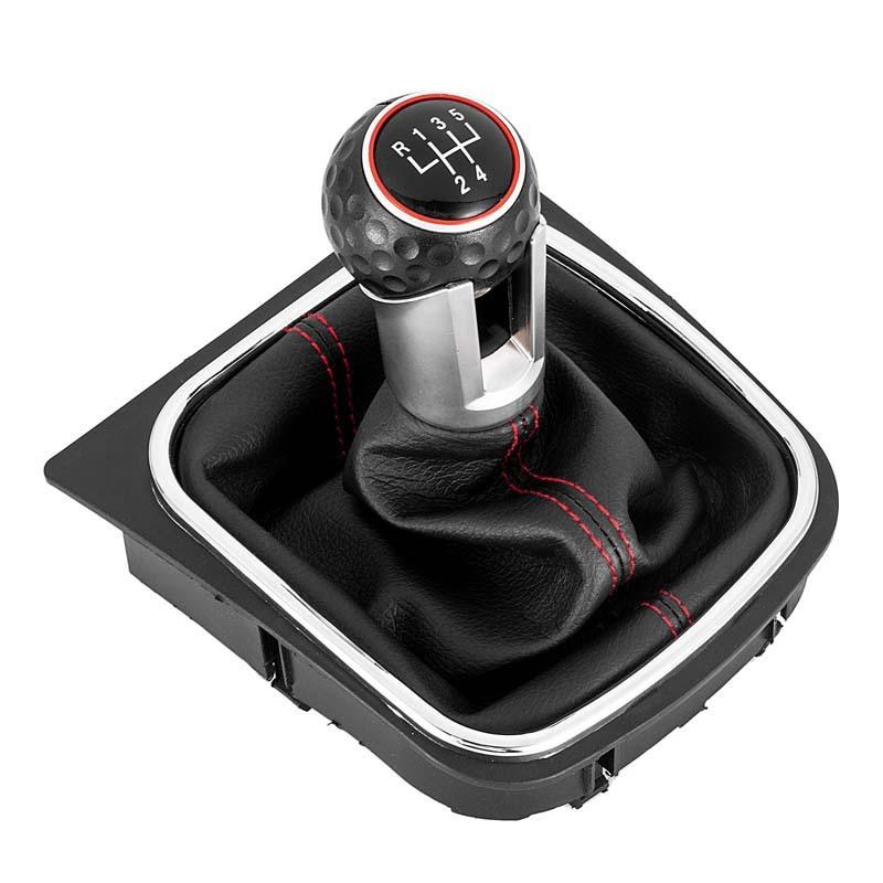 5/6 Speed Integrated Modified Gear Shift Knob & Dust Boot for VW Golf 5/6 -Car Transmission Lever, Durable Auto Accessories