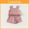 Girl Toddler Twopiece Summer Outfit Set With Soft Polyester Fabric For Kids