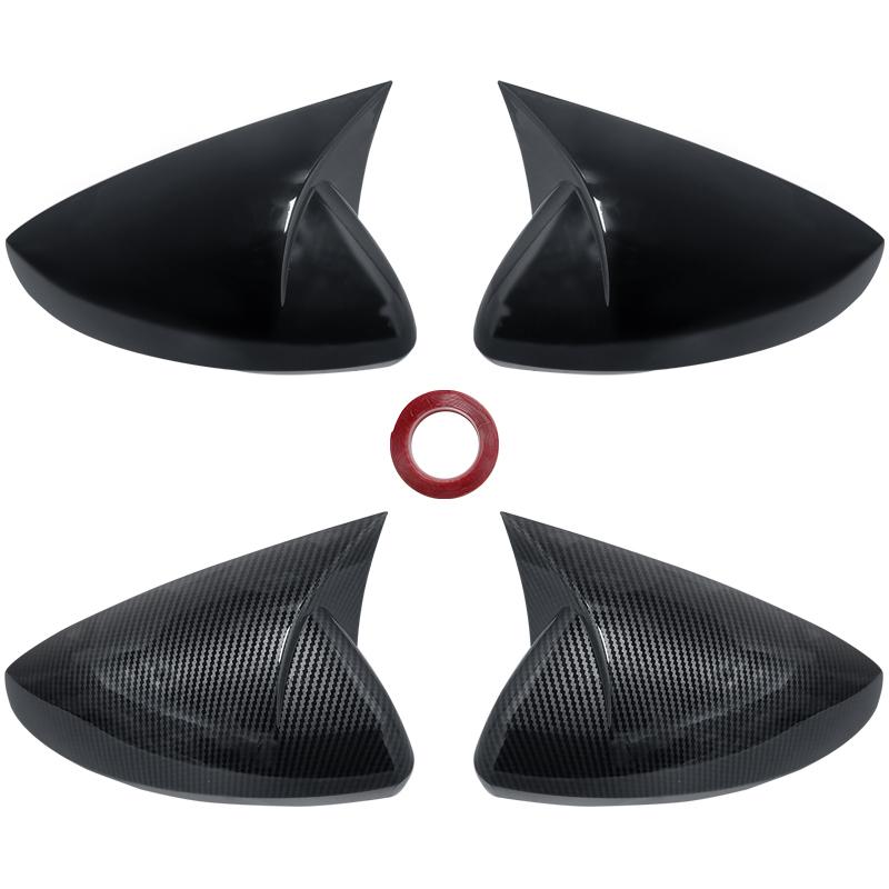 2pcs Rearview Mirror Caps Cover Glossy Black Sticking For Volkswagen VW POLO 2018 2019 2020 2025 2025 2025