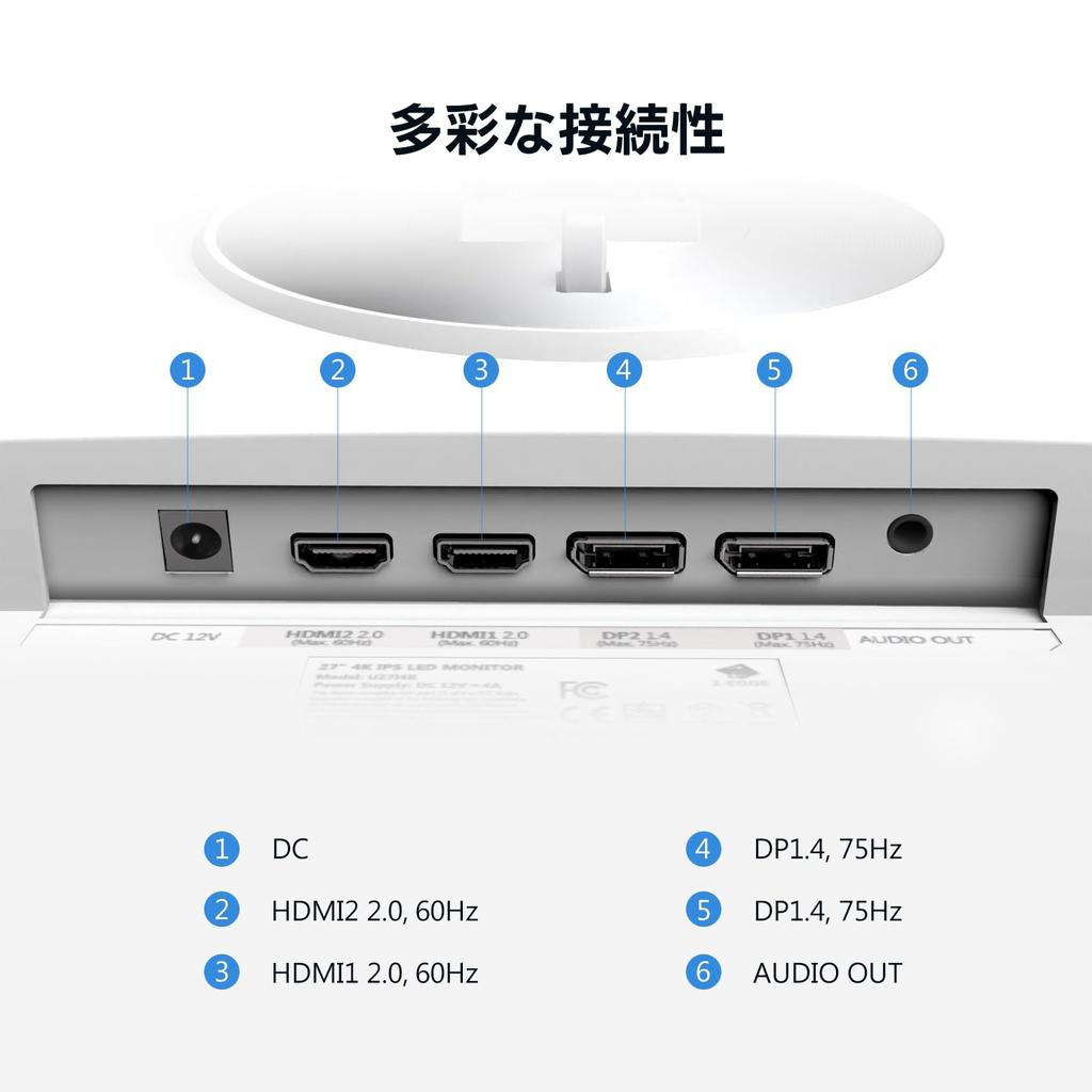 Z 4K Monitor Ultra 75Hz Height Adjustable 3840x2160 IPS LED Gaming U27I4K FreeSync White Z-Edge 27" HD, Monitor, 250cd/m², HDMIx2+DPx2,