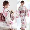 SweetMommy Yukata 6 Piece Waist Heiko Dressing Protective Yukata EMU [Sweet Mommy] Women's Set, Obi, Geta, Strap, Obi, Book, Bag, [Coral]
