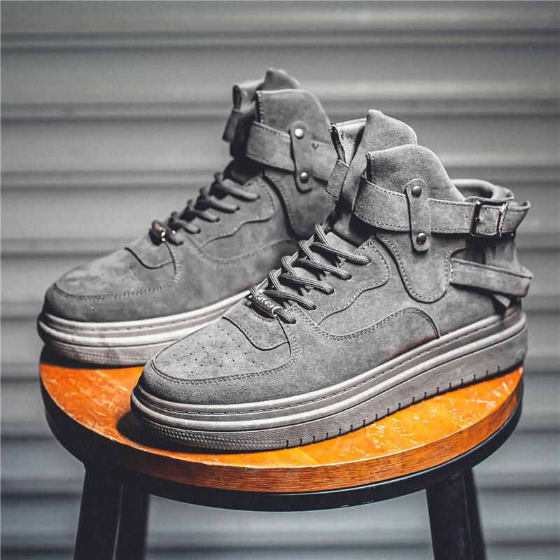 

Fashion Men s Retro High Top Skate Shoes Platform Sole Comfort Breathable Sneakers Casual Sports Streetwear Vintage Chunky Footwear 39 чёрный