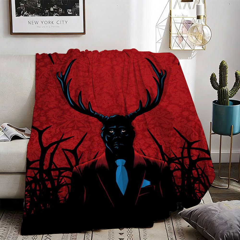 Hannibal Throw Lightweight 240g Flannel Blanket Soft Skin-friendly for Summer Cooling 75X95CM