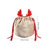 5/10 Christmas Reindeer Drawstring Gift Bag, Reusable Velvet Santa Claus Candy Gift Bag, Party Gift Decoration