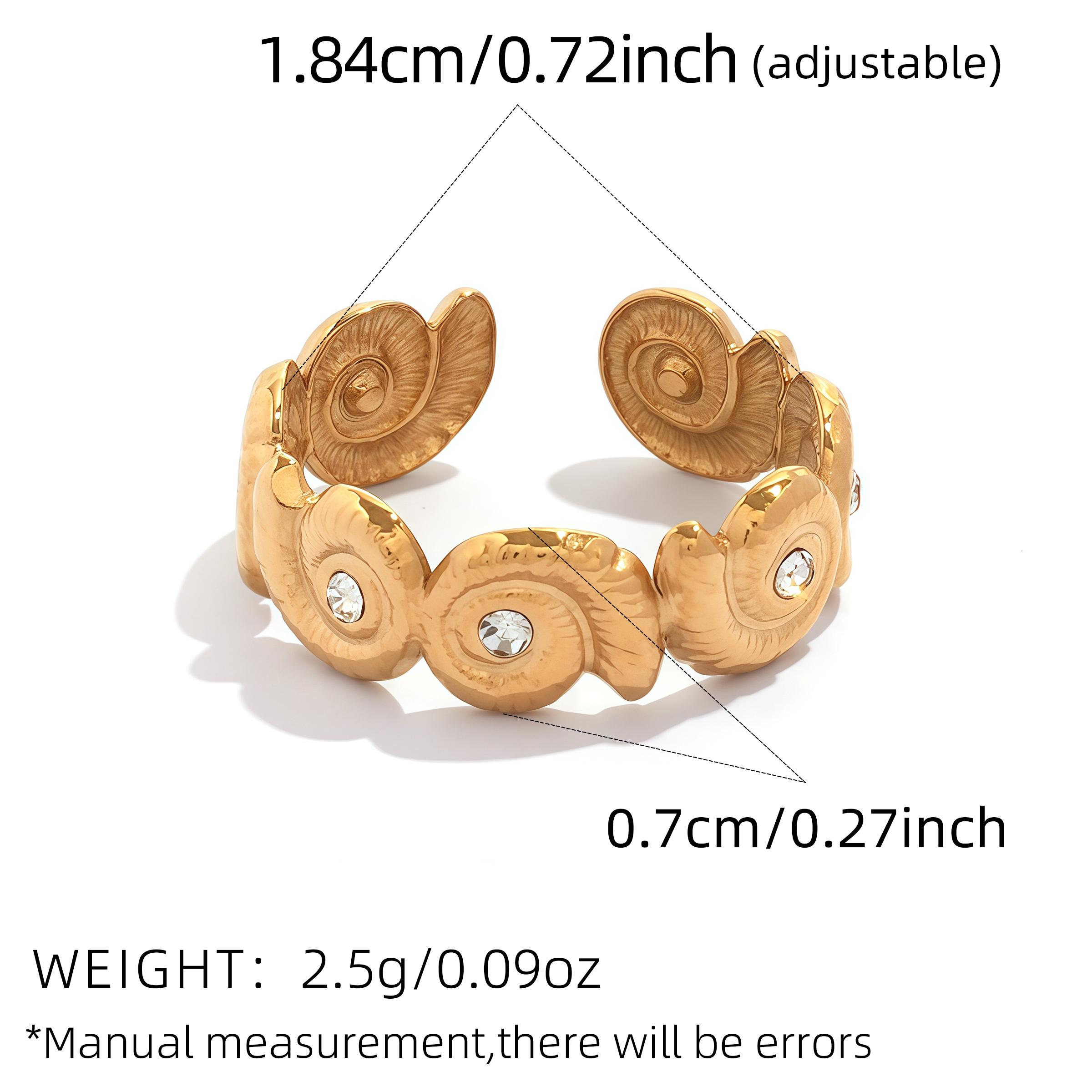 

Summer Ocean Style Shell Starfish Cuff Open Rings For Women 18K Gold PVD Plated Stainless Steel Zircon Wholesale Gift For Her resizable