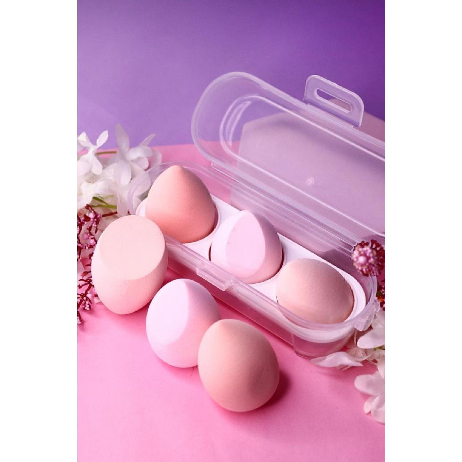 

Набір спонжів для макіяжу з 3 предметів із підставкою, рожевий