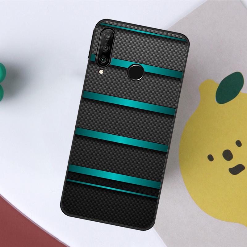 Car Carbon Fibre Pattern Case For Huawei P40 P30 Lite P20 P60 Pro Nova 9 SE 10 11i 8i 7i 5T Y60 Y61 Y70 Y90 P Smart