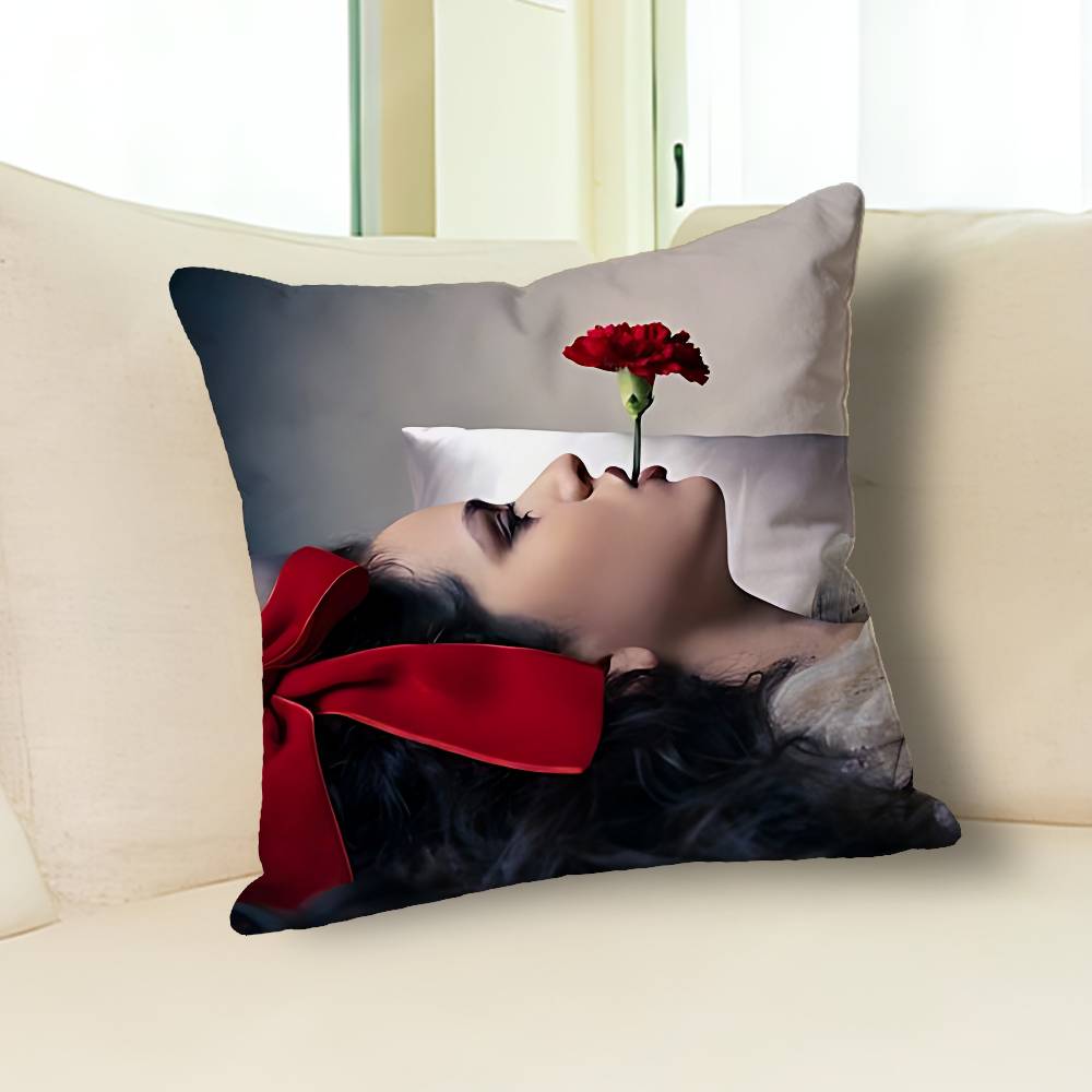 R-Rosalias Motomami Anime Celebrity Merchandise All-Match Printed Pillow Case Sofa Car Office Room Decoration Protector
