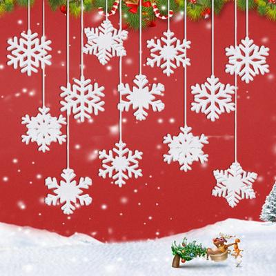12 Pcs Felt Snowflake Christmas Ornaments White Snowflake Hanging Decoration