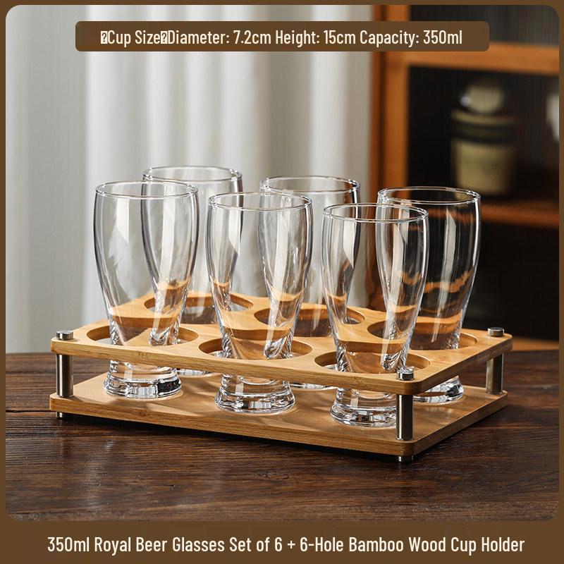 2025 Large Capacity Craft Beer Mug Set - Commercial Grade, Customizable, Thickened Glass for Home and Bar Use