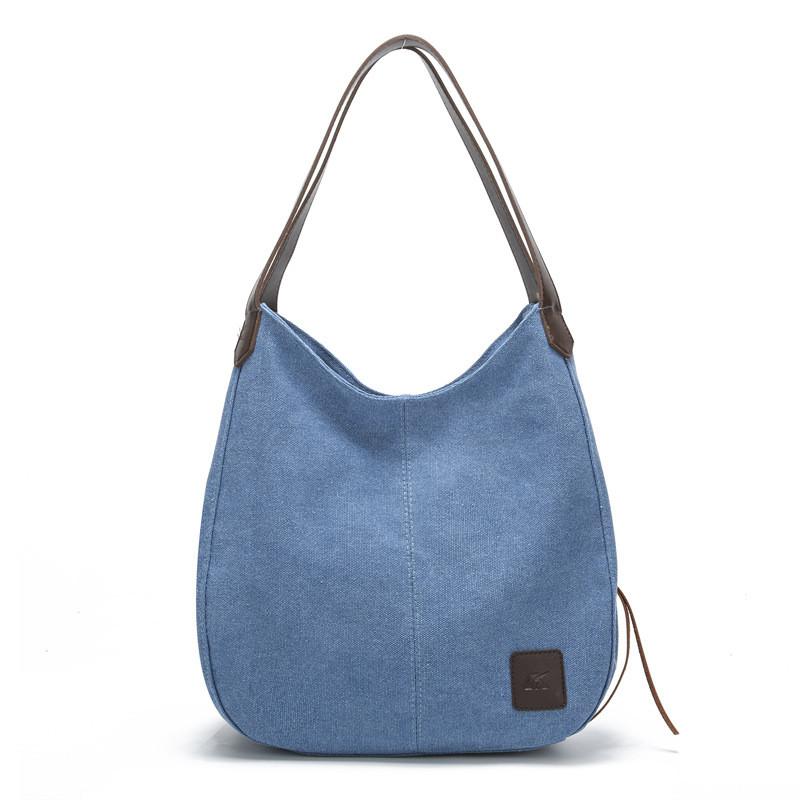 Borsa a Tote in Tela da Donna con Scomparti Multipli e Chiusura a Zip per Uso Quotidiano