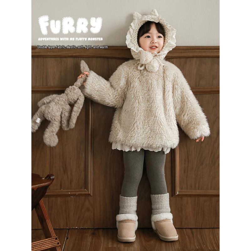 Girl's Plush Fleece Winter Coat