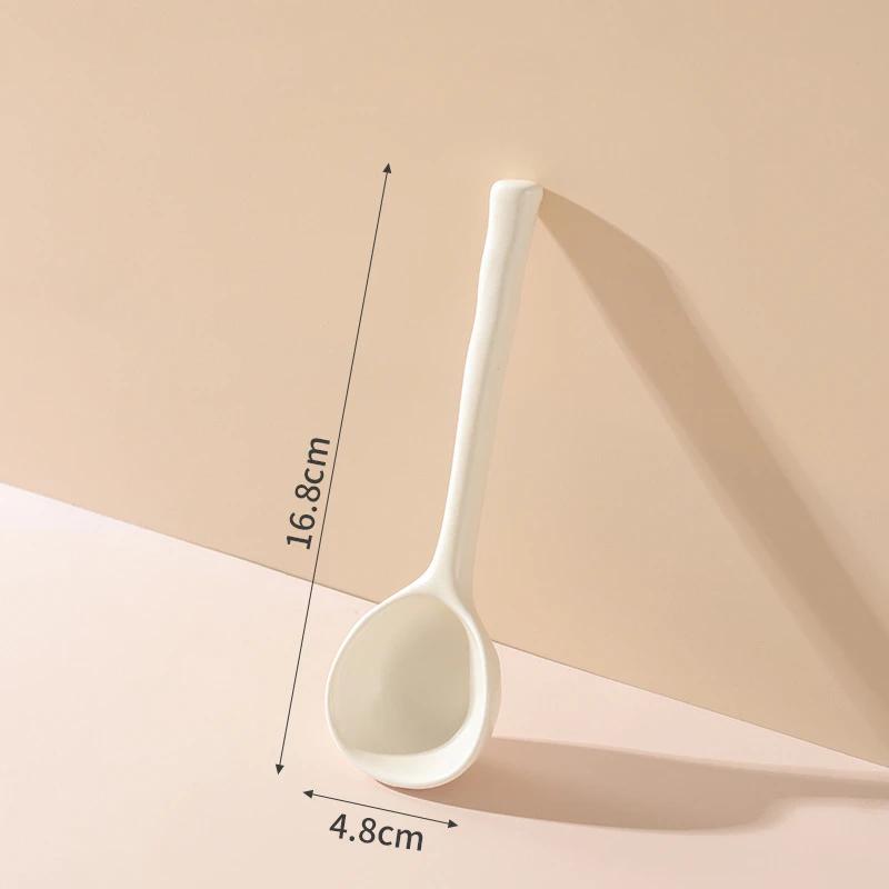 

Ceramic Soup Spoon Japanese Style Household Ableware Cute Mixing Spoon Dessert Spoon Creative Kitchen Utensils 2025 New белый