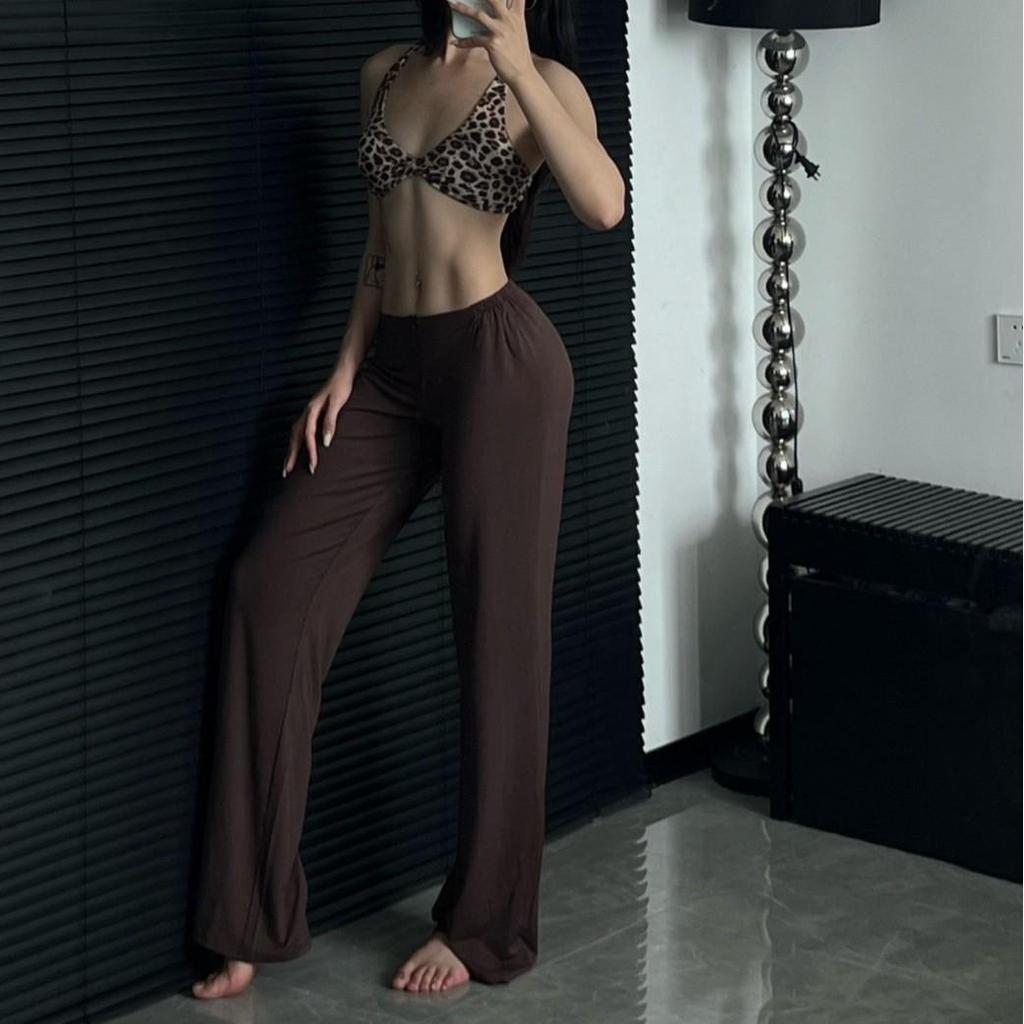 Latte Girl Zipper Draped Yoga Pants - Women's Straight Leg, Floor-Length, Super Comfortable Fitness Wear