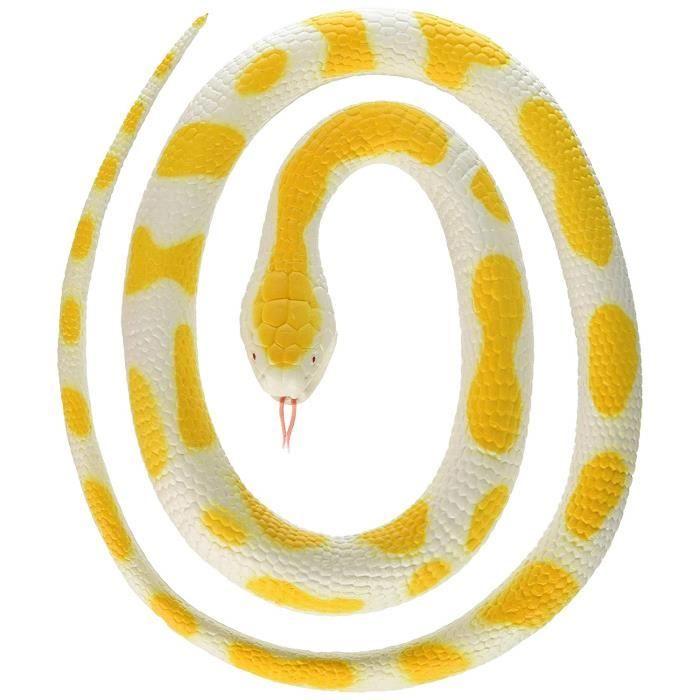 Wild Republic 20769 Albino Python Serpent en Caoutchouc, Jaune/Blanc, 117 cm - 19324