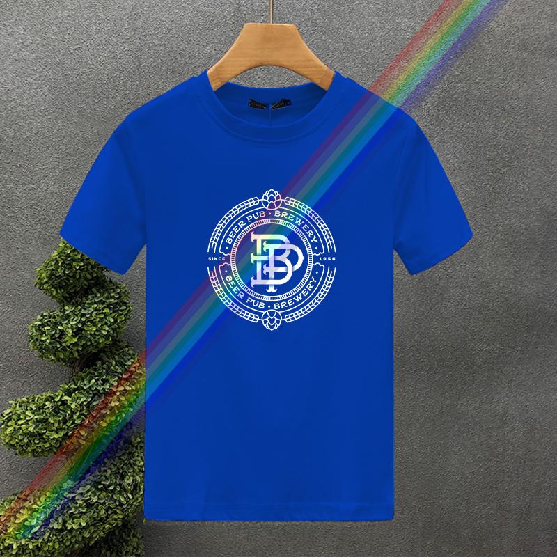 2025 New Men's 100% Pure Cotton Summer Loose Fitting Oversized Paris Print Casual Slim Fit Round Neck Short Sleeved T-shirt Top