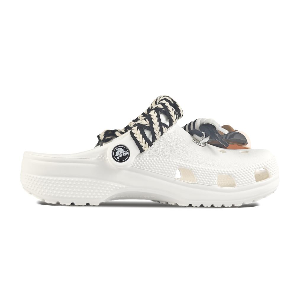 Crocs Crush Clog EVA Headphones Rabbit Decorative Buckle Hand Painted Graffiti Casual Fashion Versatile Hole Shoes Unisex White