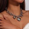 Fashion Metal Love Heart Pendant Necklace for Women Gothic Punk Choker Necklaces Chain Club Party Jewelry Gifts