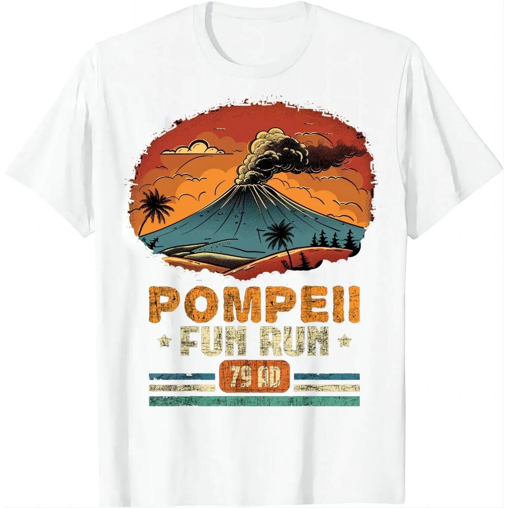 

Pompeii Fun Run - Geography Volcanologist Volcanology T-Shirt Streetwear Vintage T Shirt Camisetas XXXXXL золотий