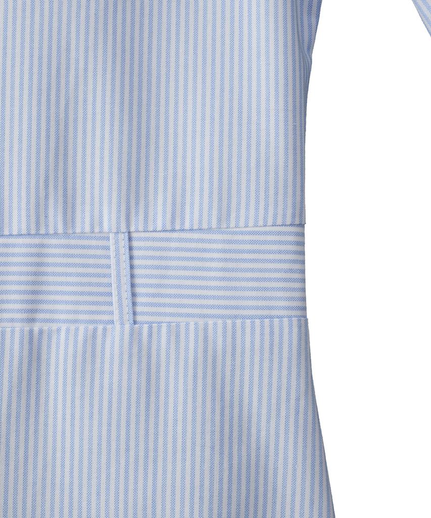 Salon De Yon Flare Long Shirt Dress_ Blue Stripe
