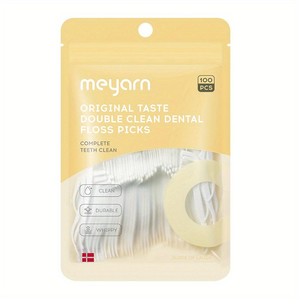 

Зубочистки с нитью, Зубная нить, 100 штук, Зубочистки с ворсом, Сверхтонкий кончик, Для межзубного пространства