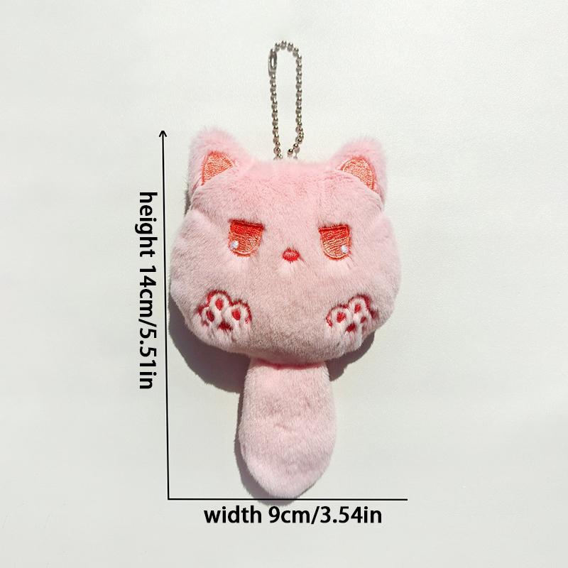 Kawaii Squeak Cat Plush Keychain Stuffed Animal Dolls Charm Cute Backpack Pendant Bag Hanging Decoration Girl Gifts