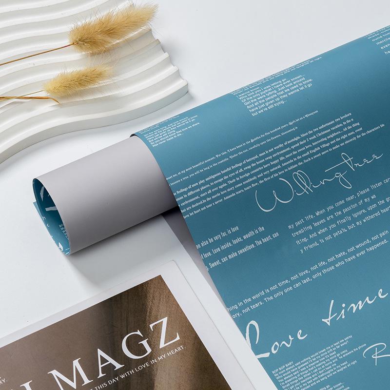 Bi-Color English & Hanji Floral Wrapping Paper for Bouquet Packaging