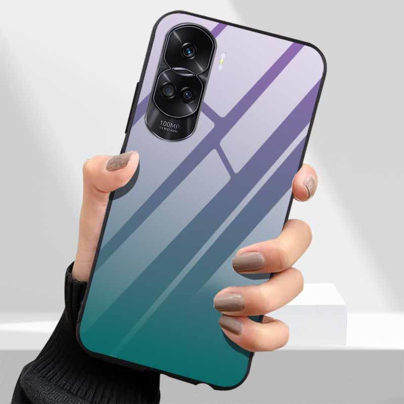 Tempered Glass Hard Cover For Honor 90 Lite 5G Case Lovely Marble Funda Coque For Honor 90 Pro Honor90 90Lite 90Pro Phone Shells