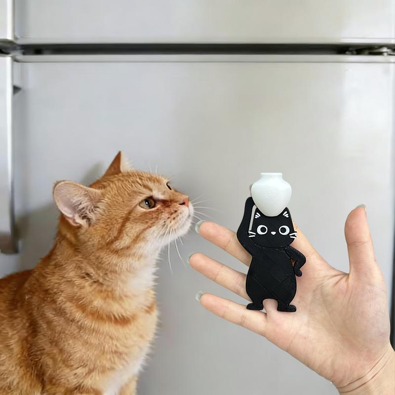3D Printed Mini Vase Cat Design Fridge Magnet Cat Whisker Collector Ornaments Adhesive & Magnetic Home Office Decor Memorial Box