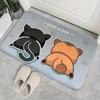 VIKAMA Cute Cartoon Kitten Hip Doormat Thickened Absorbent Bathroom Mat Cute Doormat Rug For Bedroom  Carpet For Live Room Decor