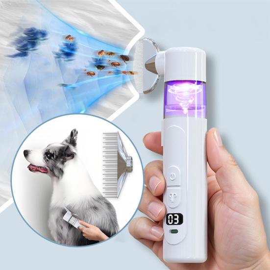 Electric Louse Comb Wireless Rechargeable 2-in-1 Vacuum Comb Portable Nit Comb Flea Remover Fine-Toothed