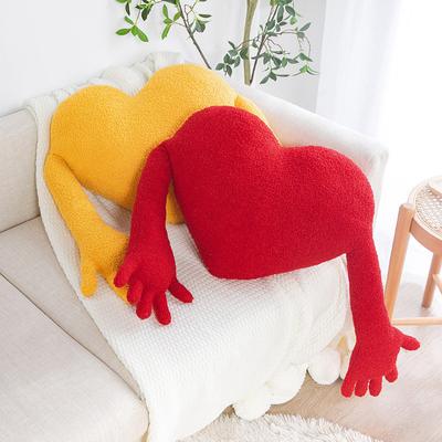 Couple Love Heart Palm Pillow Plush Toys Creative Modeling Red Cushion Blue and White Love Heart Plush Dolls