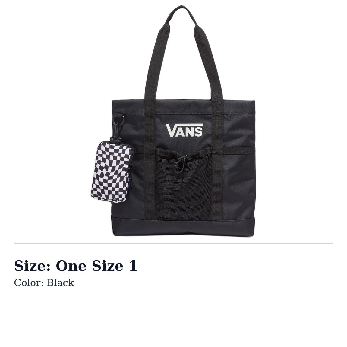 Vans Polyester Shoulder Bag Unisex Black