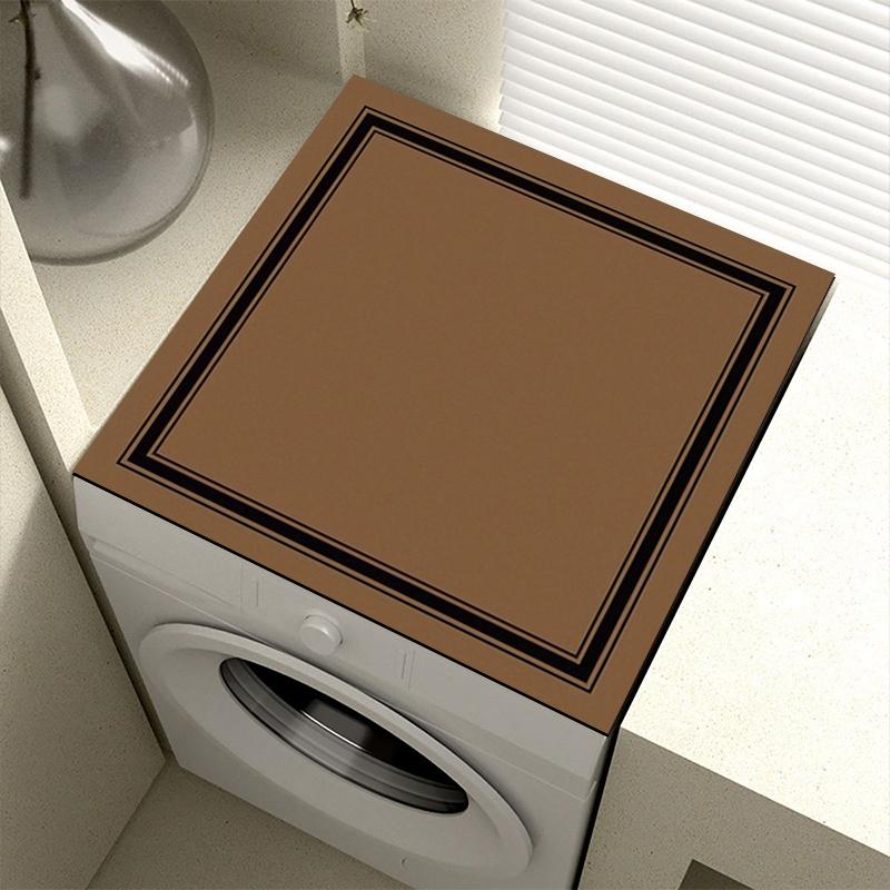 Faux Leather Dust Mat Solid Washing Machine Dust Cover Refrigerator Cabinet Top Protector Waterproof Pad Dinning Table Placemat