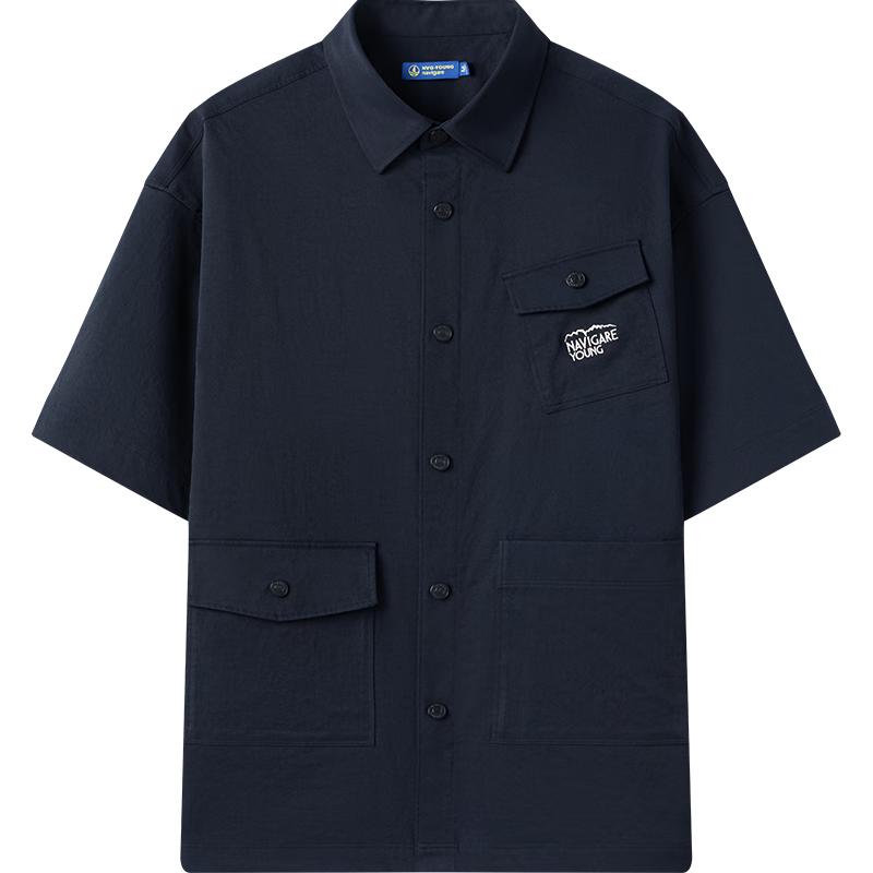 NVG·YOUNG Men's Fashion Short Sleeve Work Shirt