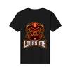T-shirt O-neck Print Satan Loves Me Cotton Top Mens Custom Made Short-sleeved Fashion
