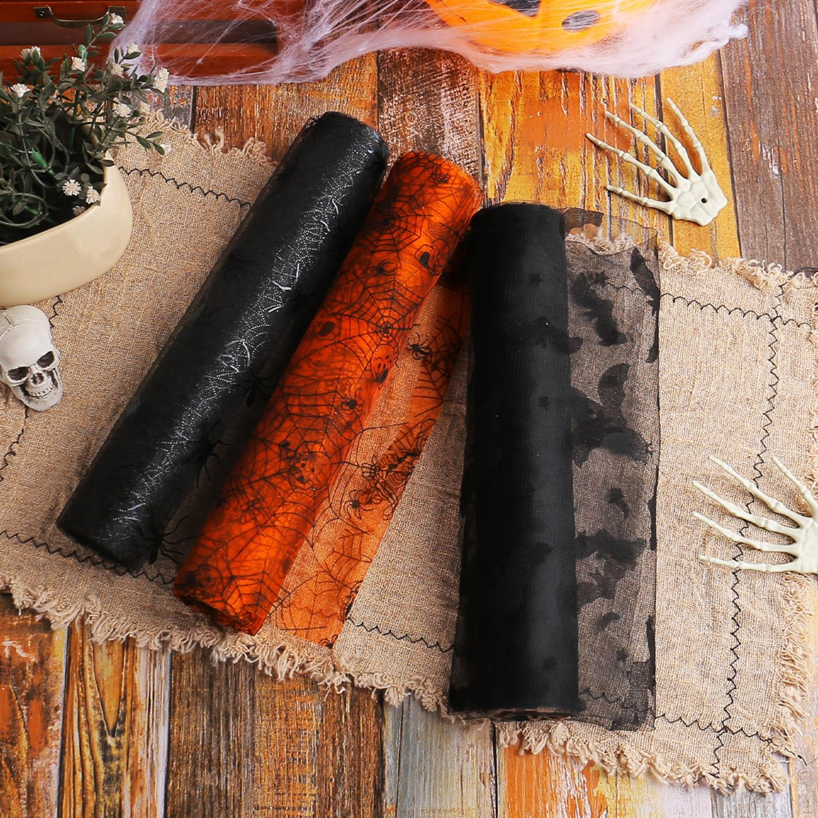 3 Rolls of Halloween Placemats Place Mats Tulle 11 inch Wide Table Decoration