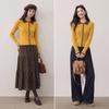 Women's Wool Blend Color-Block Knit Cardigan
