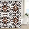 Western Shower Curtain Southwestern Aztec Boho Ethnic Tribal Native Abstract Geometric Farmhouse Bath Curtain with Hooks