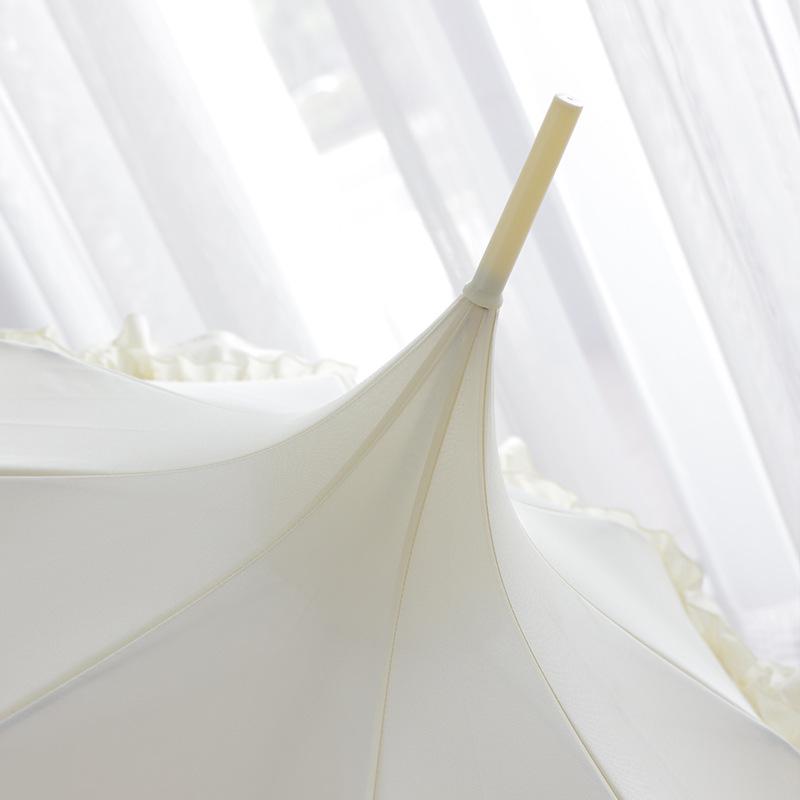 Lolita Lace Pagoda Princess Parasol - Elegant Wedding Umbrella with Long Handle, Goddess Sunshade, Cute Lolita Design, Sun Protection.
