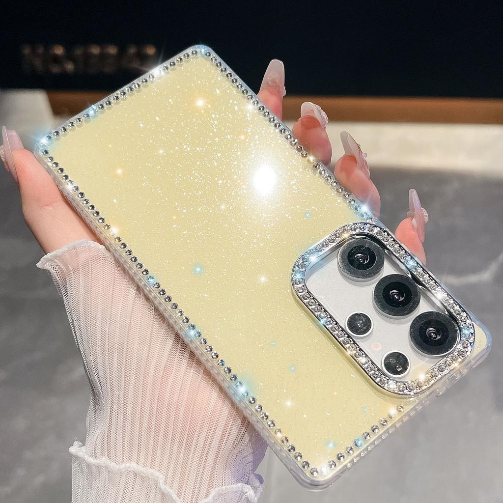Flash Diamond IMD Technology Suitable for Three S25ultra Mobile Phone Case S24FE Transparent Star A56 New Soft Shell